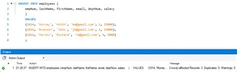 mysql insert multiple rows example.